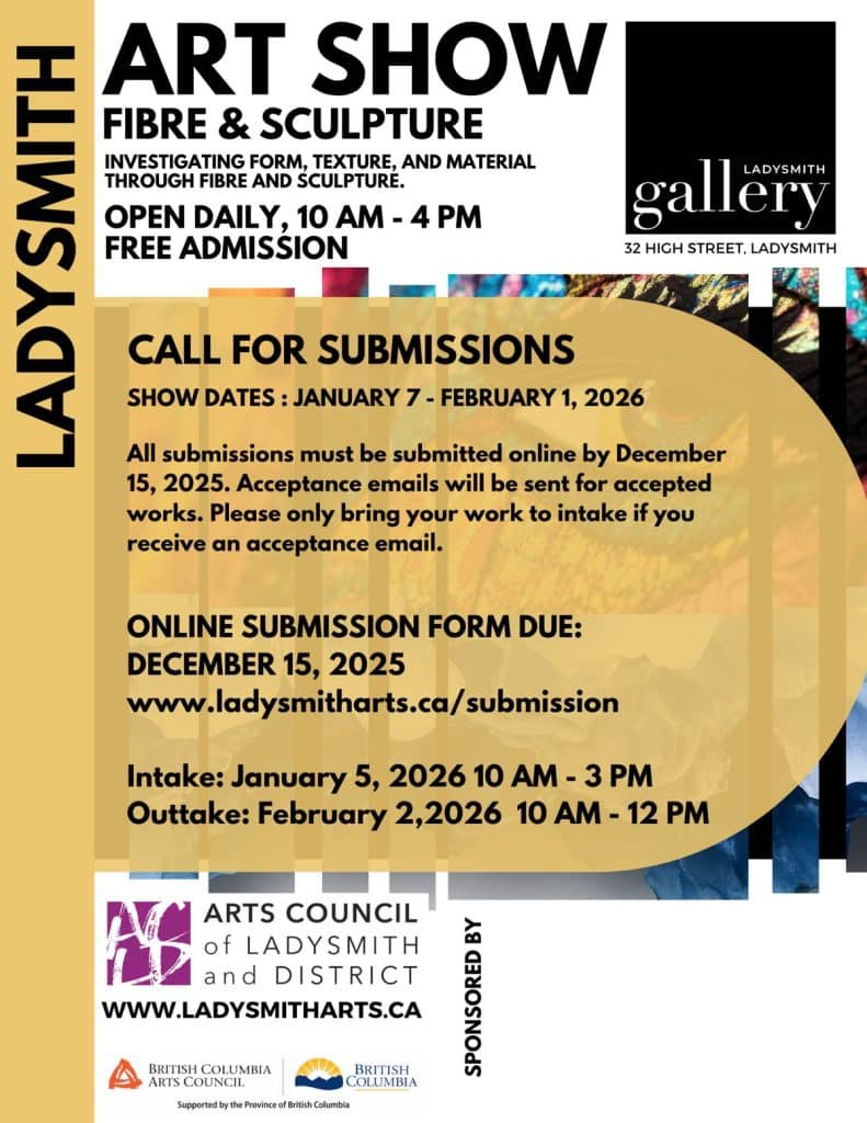 Ladysmith Gallery January 2026 show call for entry