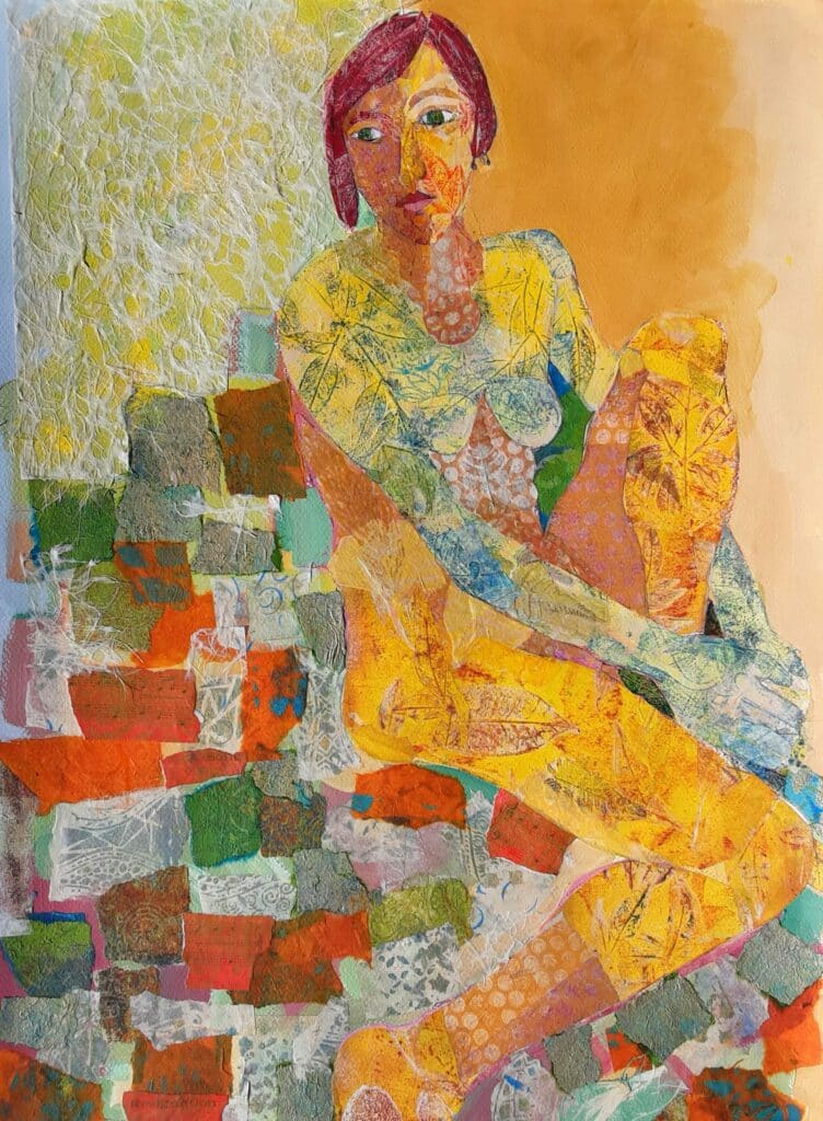 Woman in yellow - tapestry of Life